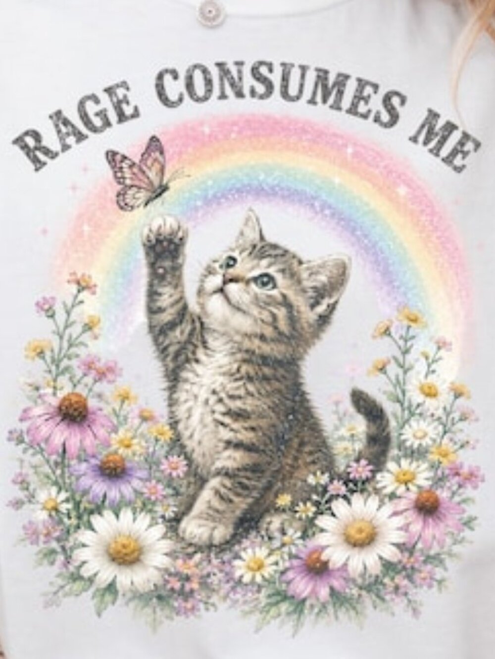Rage Consumes Me T-Shirt, Funny Cat Tee - Picture 2 of 4